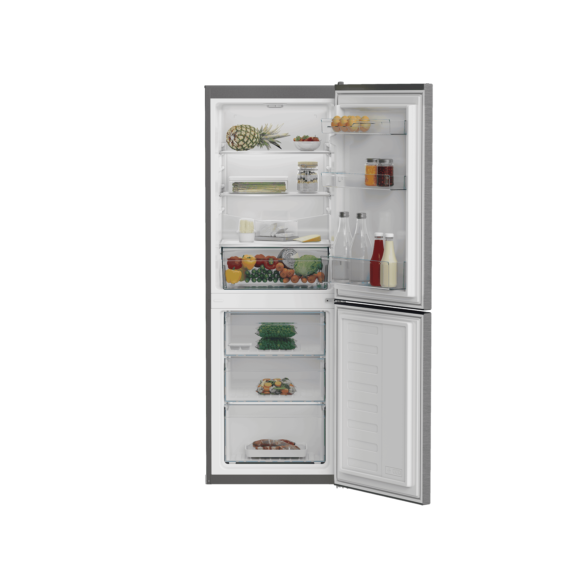 DEFY 54cm Fridge / Freezer Satin Metallic - Image 3