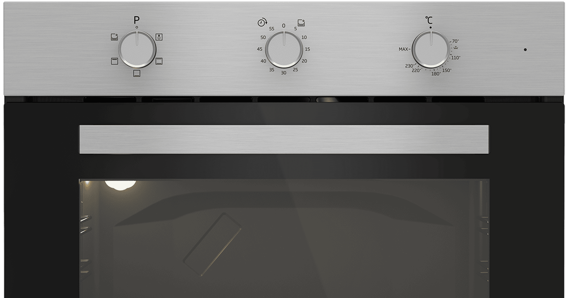 DEFY 60cm Slimline Eye-Level Static Oven Stainless Steel - Image 2