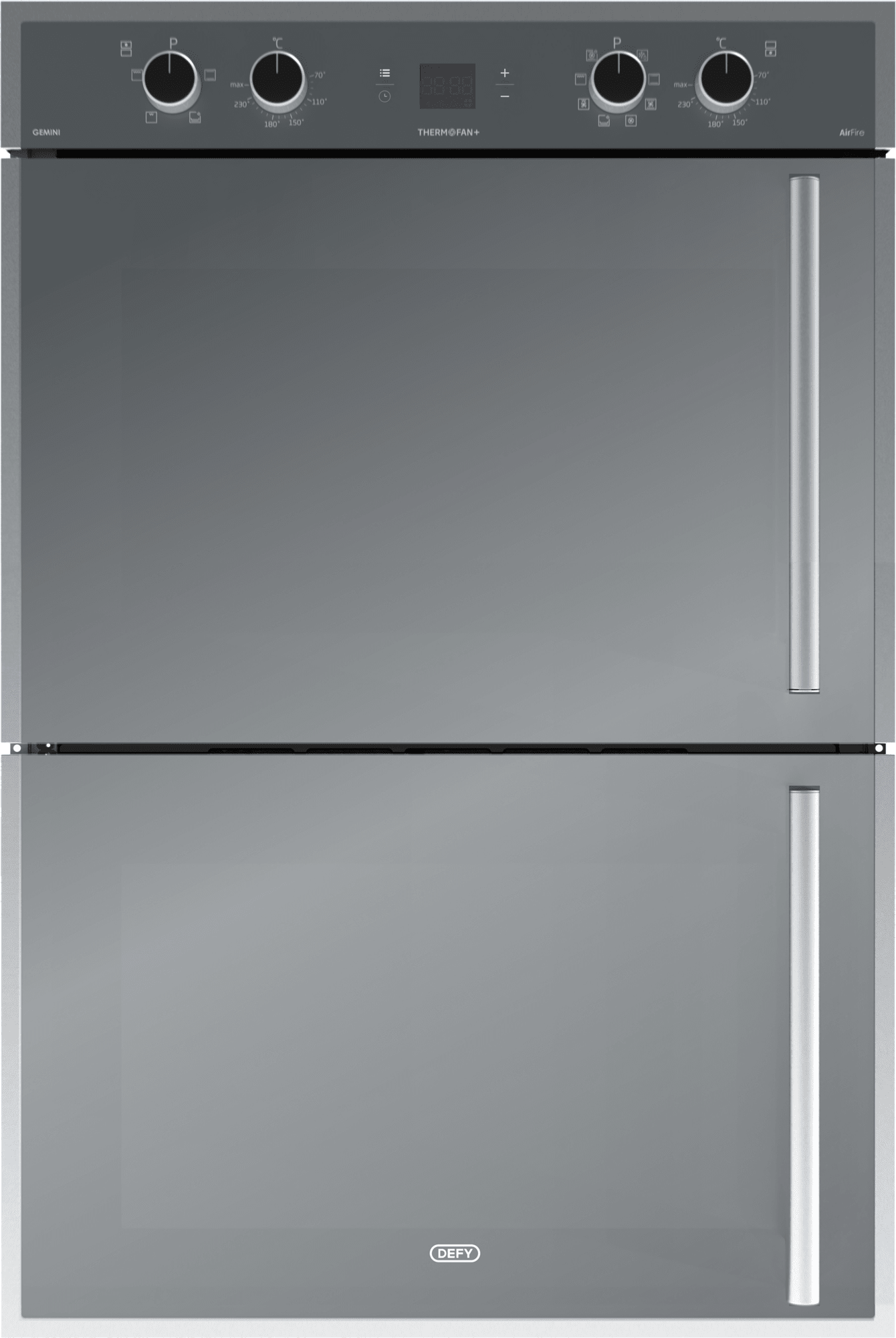 DEFY 70cm Gemini Double Oven ThermoFan+ & AirFire Mirror