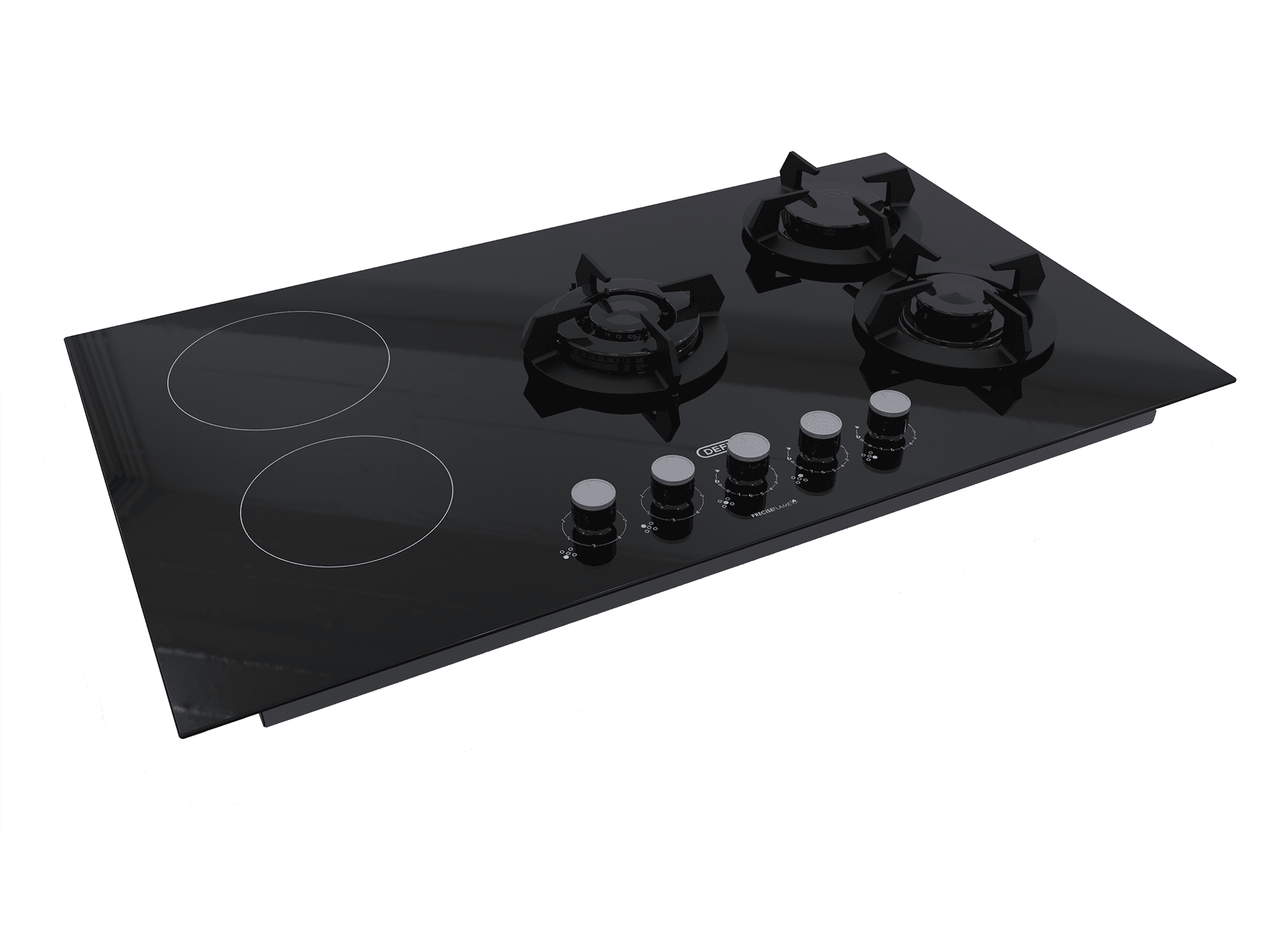 DEFY - 90cm Hybrid Hob 3 Gas Burner 2 Ceramic Plates - Image 2