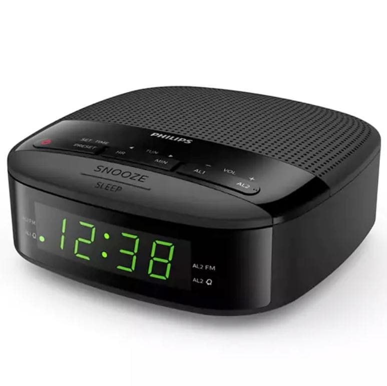 Philips - Digital Clock Radio FM | Black