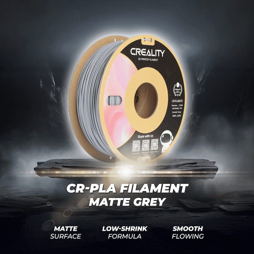 Creality CR-PLA Filament - Matte Grey 1kg - Image 2