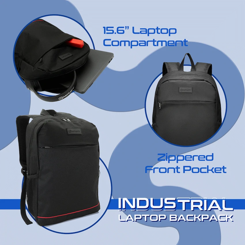 Amplify Industrial 15.6"Laptop Backpack Black - Image 4