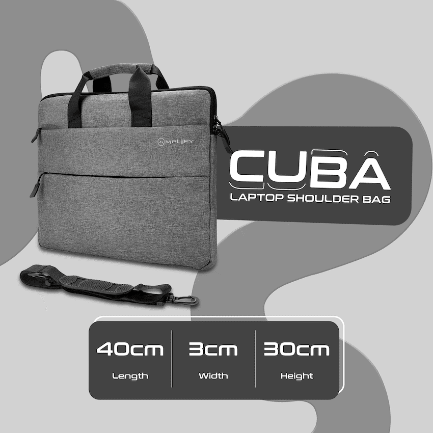 Amplify Cuba 15.6" Laptop Shoulder Bag Grey - Image 2