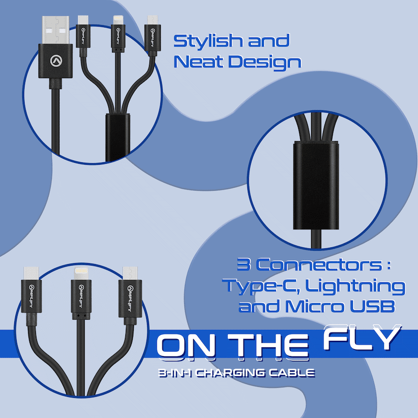 Amplify On the Fly 3-in-1 Charging Cable 1m - Image 3