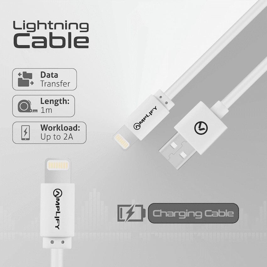 Amplify Lightning Charging Cable for iPhone & iPad (10W) - White - Image 3
