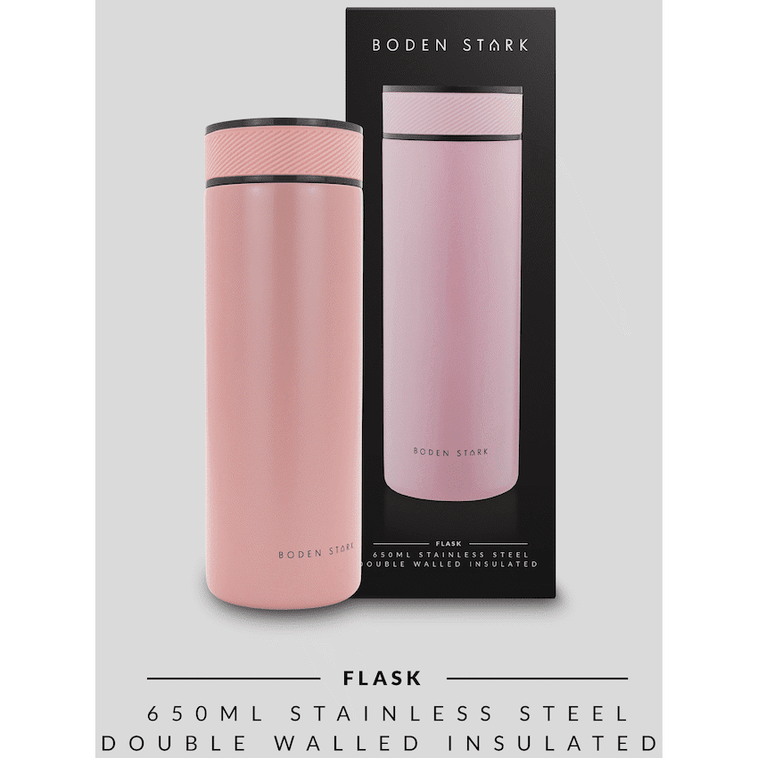 Boden Stark 650ml Flask - Pink - Image 4