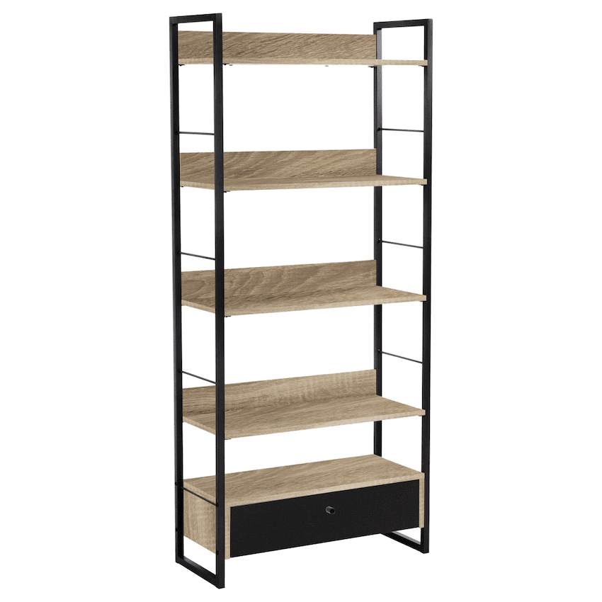 Everfurn Baltic Wide Bookshelf with Large Drawer - Image 2