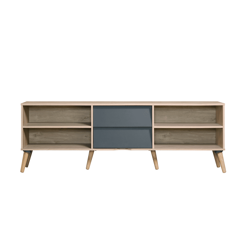Everfurn Everest Tall TV Stand - 2 Drawers