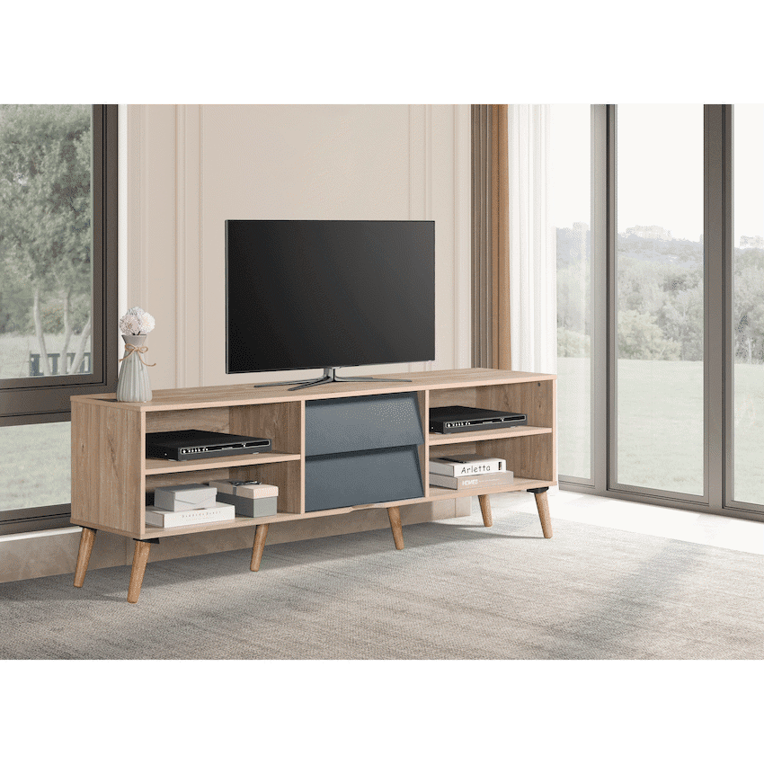Everfurn Everest Tall TV Stand - 2 Drawers - Image 3