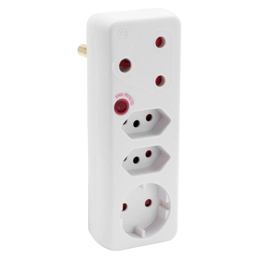 Ellies - 4-Way Surge Adaptor with Schuko - WT - Image 3
