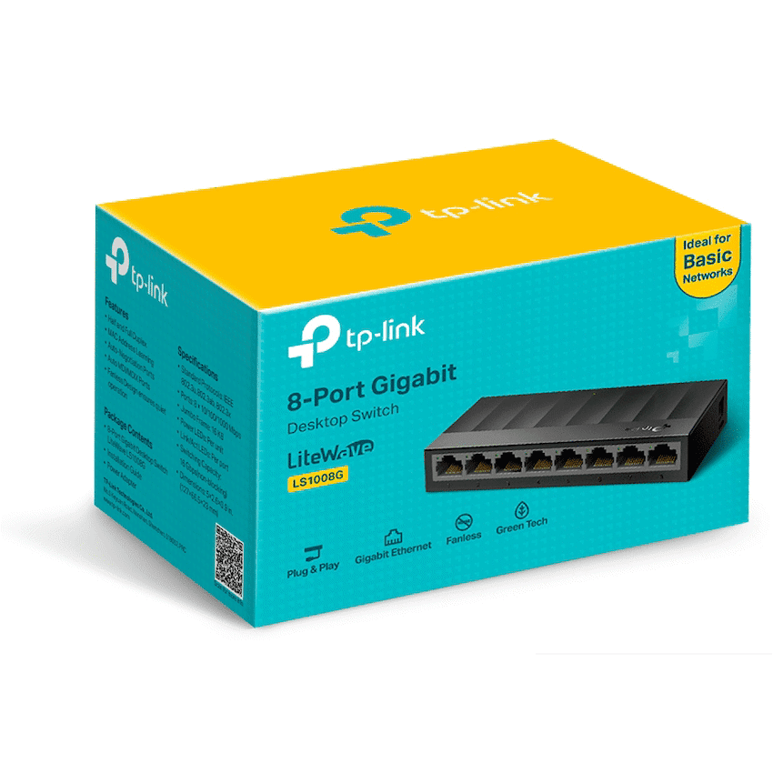 TP-LINK LS1008G LiteWave 8-Port Gigabit Desktop Switch - Image 4