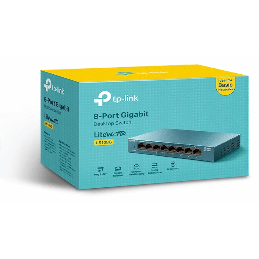 TP-LINK LS108G LiteWave 8-Port Gigabit Desktop Switch - Image 2