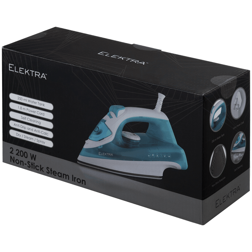 Elektra 2200w Non-Stick Steam Iron - Image 3