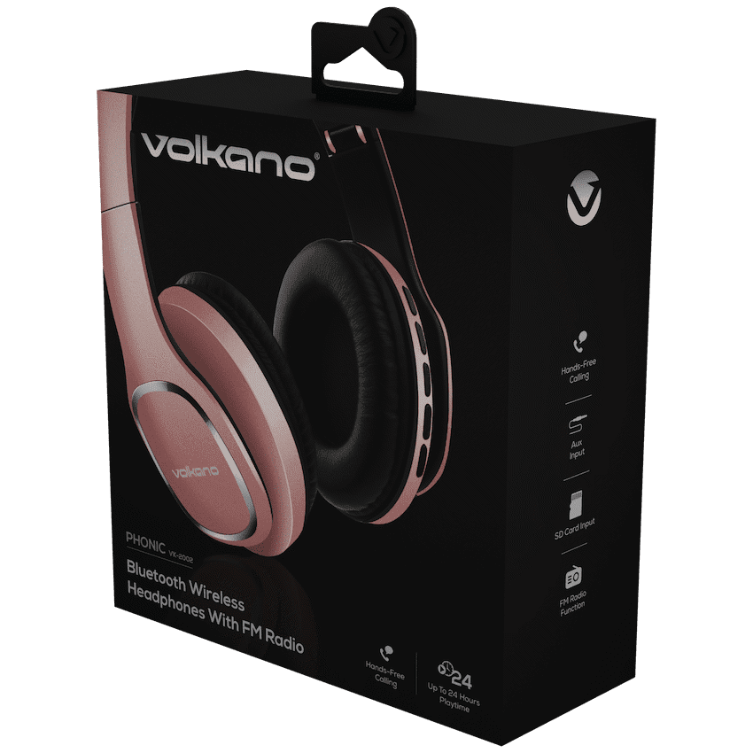 Volkano Phonic Series Bluetooth Full-Size Headphones - Rose Gold - Image 4