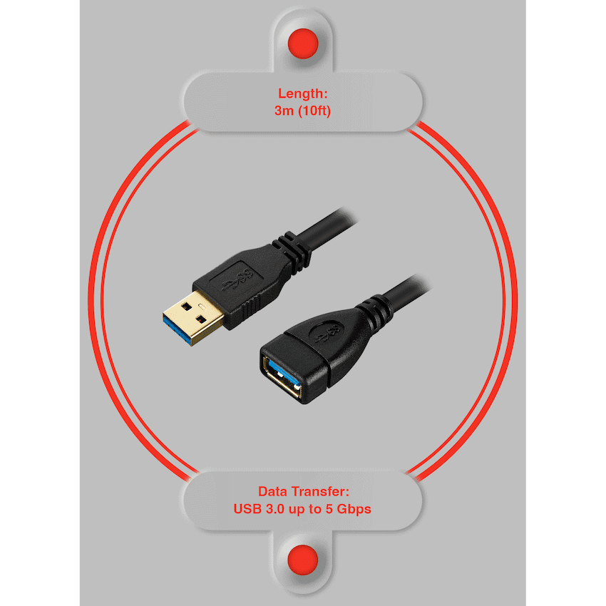 VolkanoX Data Series USB 3.0 Extension 3m - Image 3