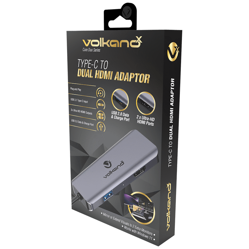 VolkanoX Core Duo HDMI Type-C to Dual HDMI Adaptor - Image 2