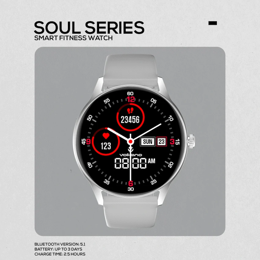 Volkano Soul Series Smart Watch - Silver - Image 3