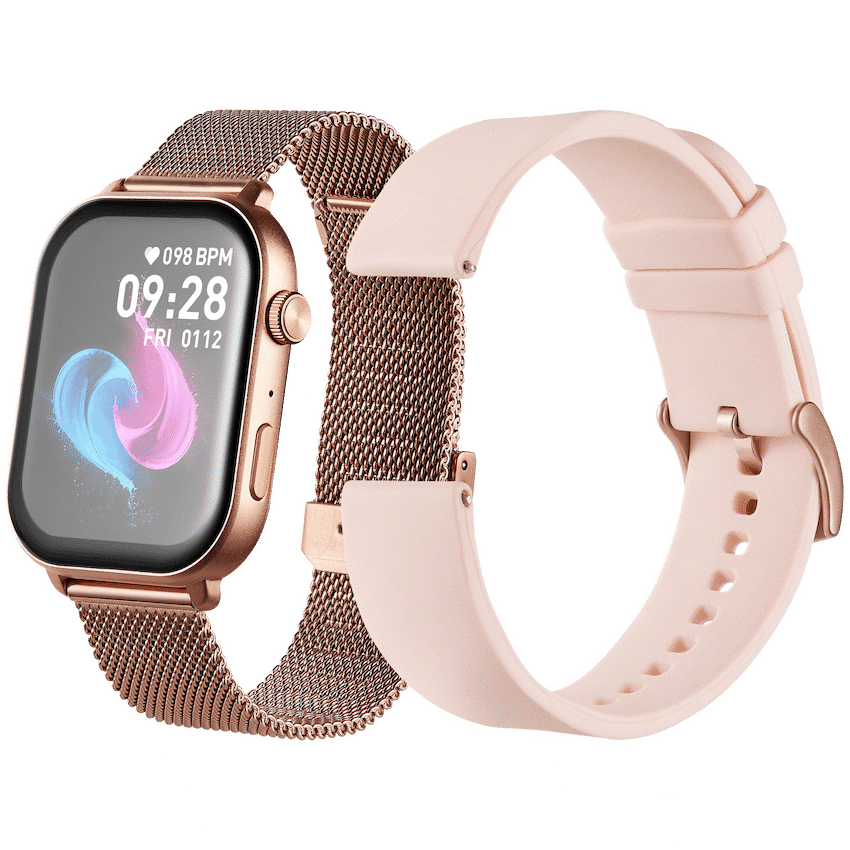 Volkano Trinity Series Smartwatch with Metal Mesh Strap - Gold