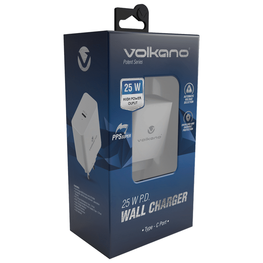 Volkano - Potent Series 25w P.D. / PPS Wall Charger - White - Image 4