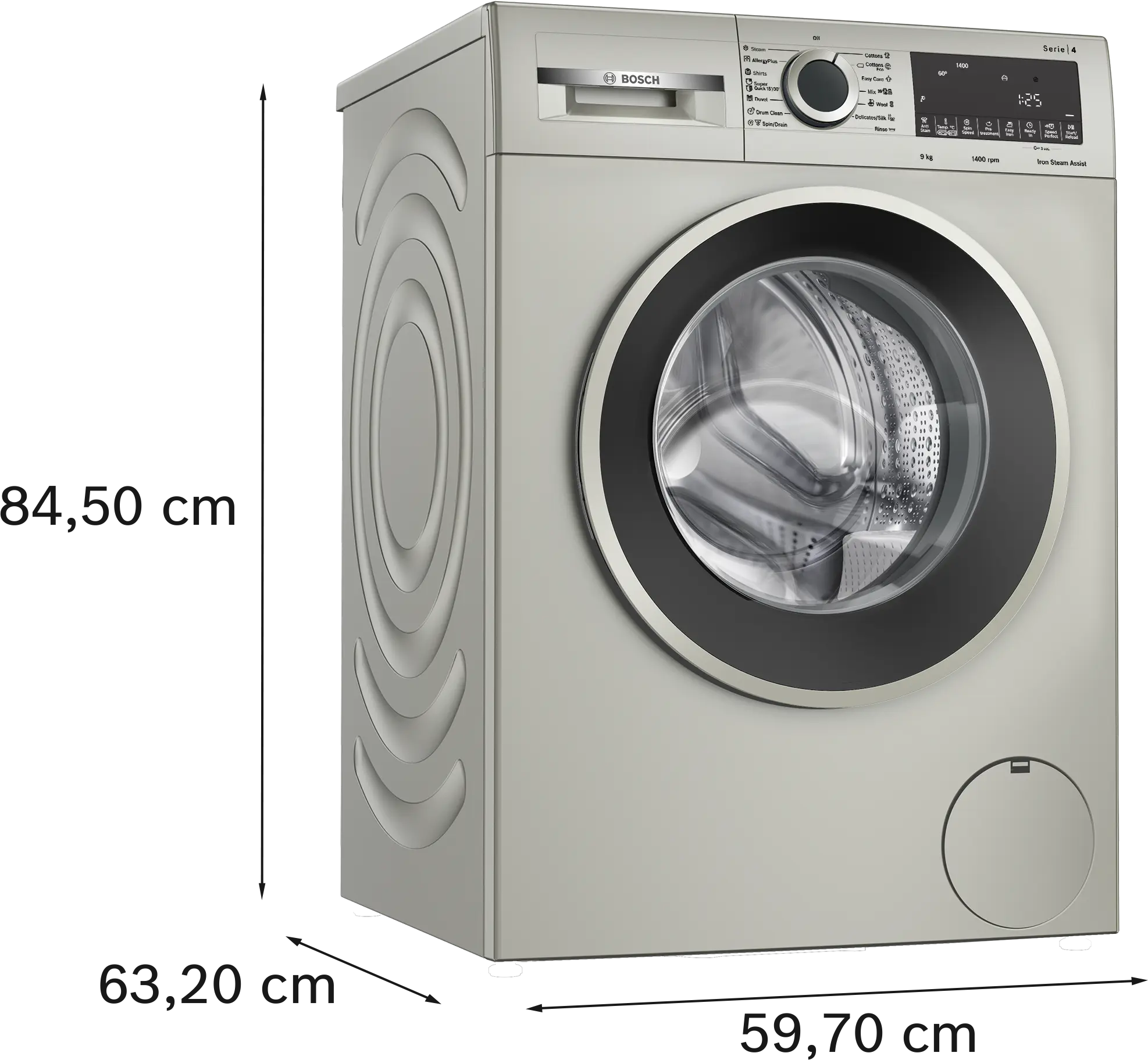 Bosch - WGA1440XZA Serie 4 9kg Silver Inox Front Loader - Image 7