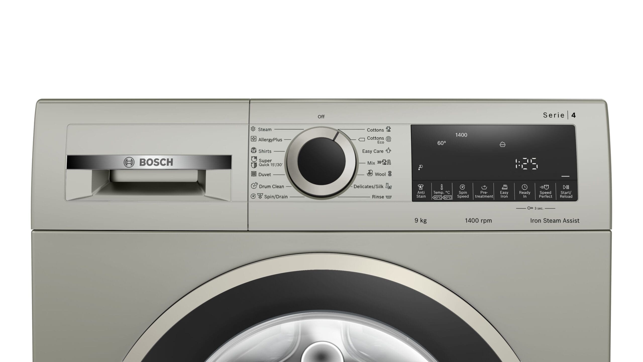 Bosch - WGA1440XZA Serie 4 9kg Silver Inox Front Loader - Image 2