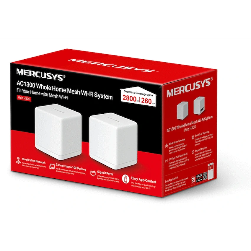 Mercusys TP-Link Mercusys Halo H30G (2-Pack) AC1300 Whole Home Mesh Wi-Fi System - Image 3