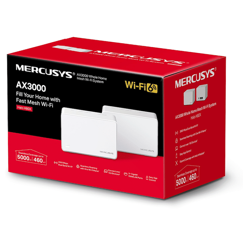 Mercusys TP-Link Mercusys Halo H80X (2-Pack) AX3000 Wi-Fi 6 Mesh System - Image 2