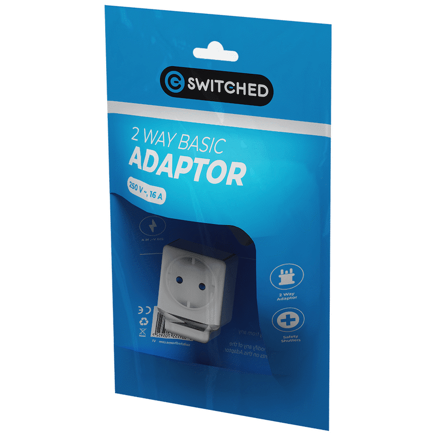 Switched 2-Way Schuko Adaptor - Top and Bottom Loader - Image 2