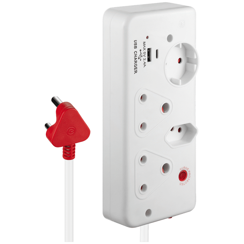 Switched 4-Way with 1x Type-C + 1x USB 2.4a Socket Medium Surge-Protected 0.5m - Image 4