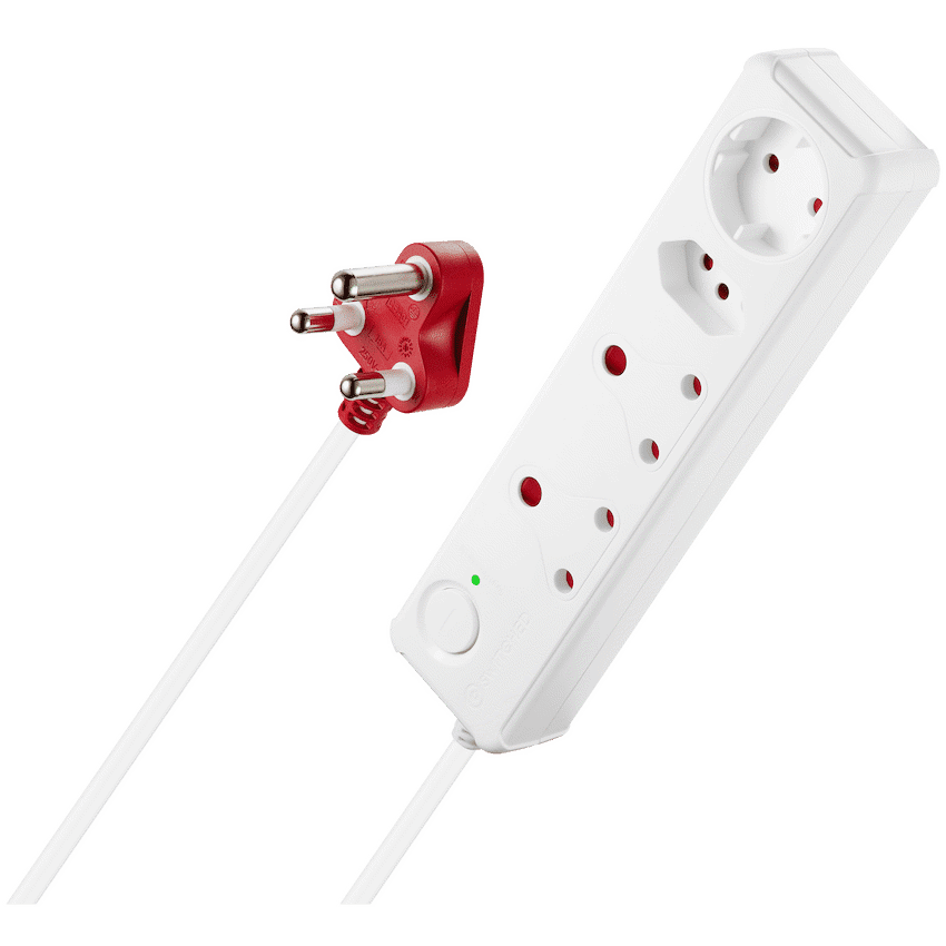 Switched 4-Way Medium Surge-Protected Multiplug 0.5m Cord - White - Image 2