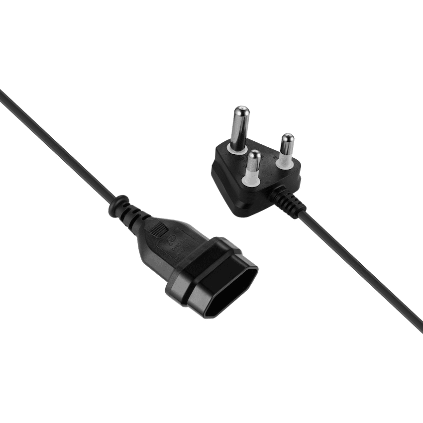 Switched Easy Cable Extender SA 3-Pin to 2-Pin Euro Socket 2m - Black - Image 2