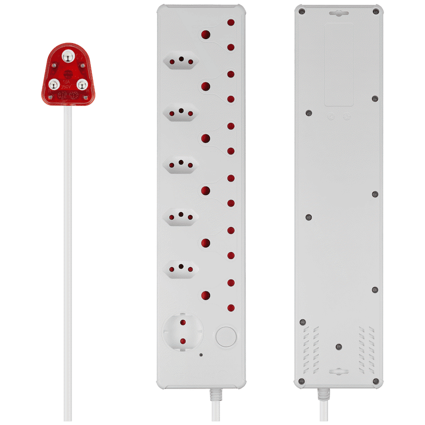 Switched 12-Way High Surge Multiplug 0.5m - White - Image 3