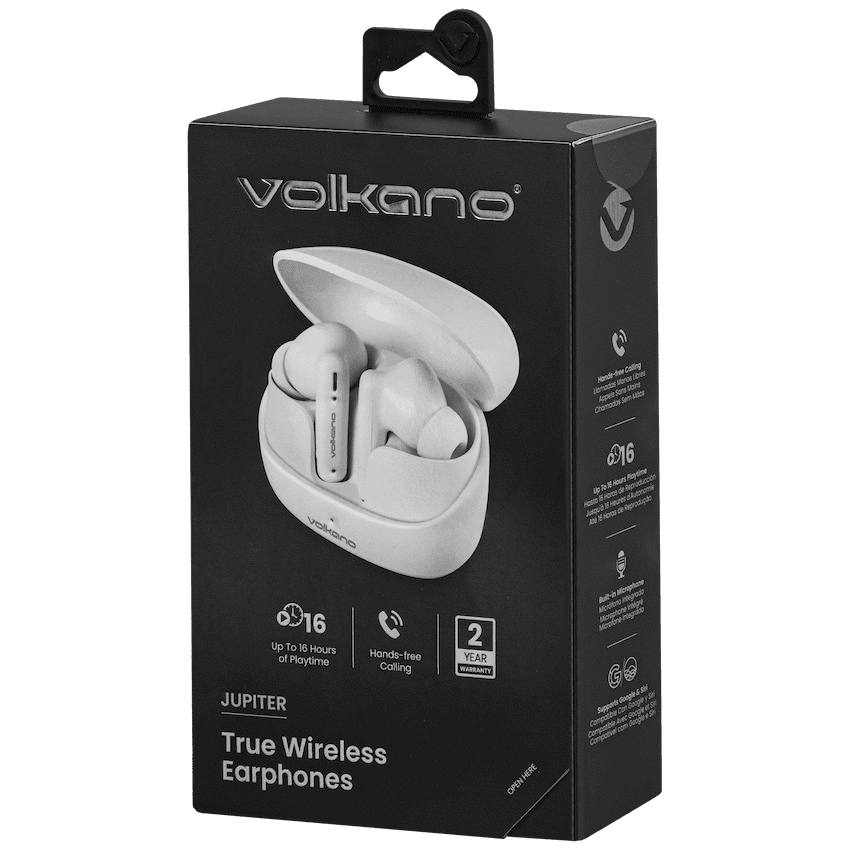 Volkano Jupiter Series TWS Earphones - White - Image 3