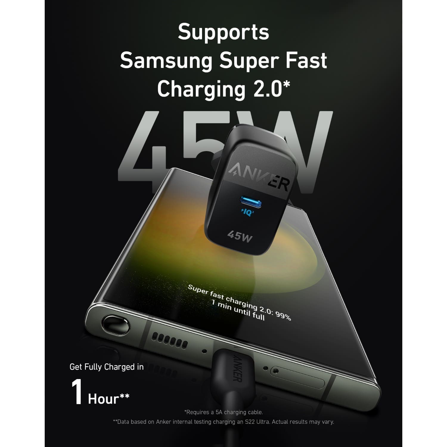 ANKER 313 Fast Charger 45W - Black - Image 3