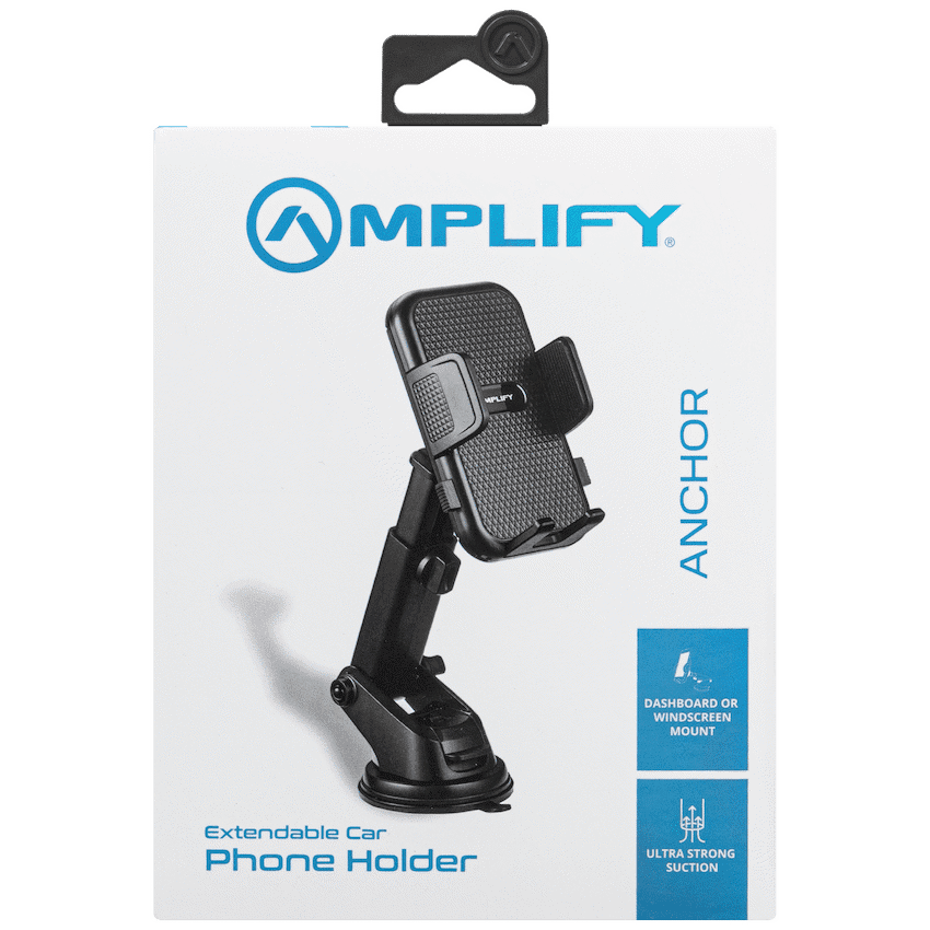 Amplify Anchor Series Extendable Car Dash Mount Phone Holder - Black - Image 3