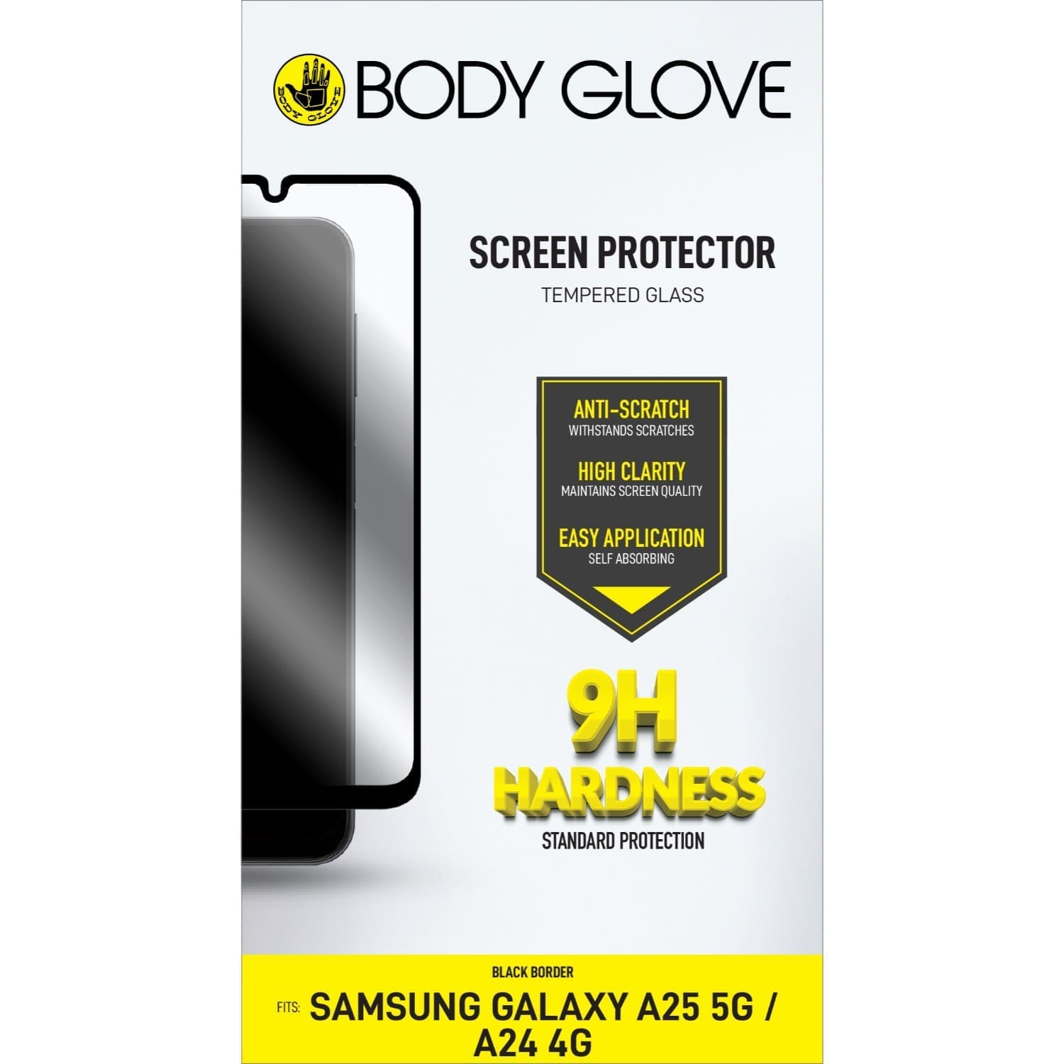 BODY GLOVE Tempered Glass Screen Protector - Samsung Galaxy A25 / A24 - Black Border