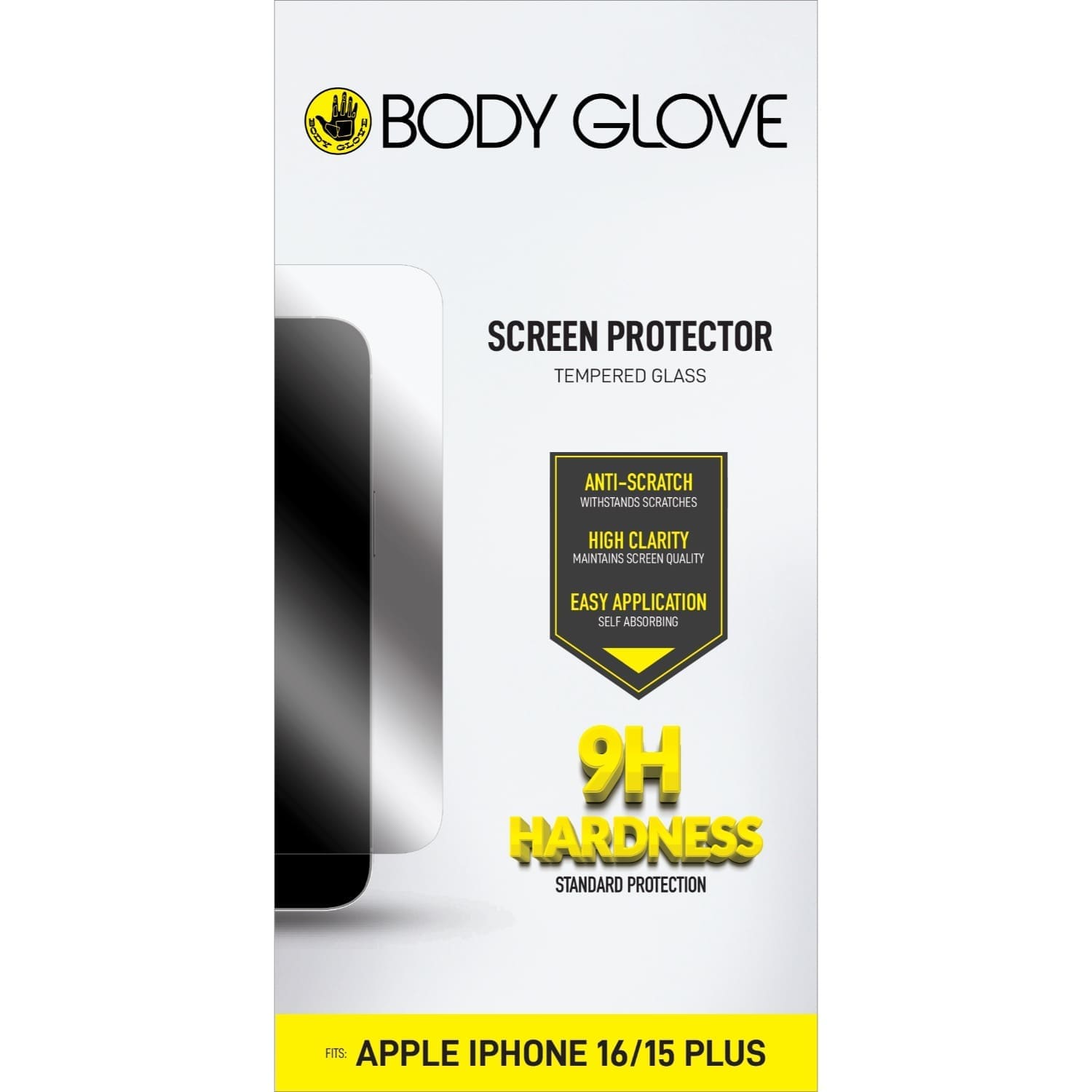 BODY GLOVE Tempered Glass Screen Protector - Apple iPhone 16 Plus / iPhone 15 Plus - Clear