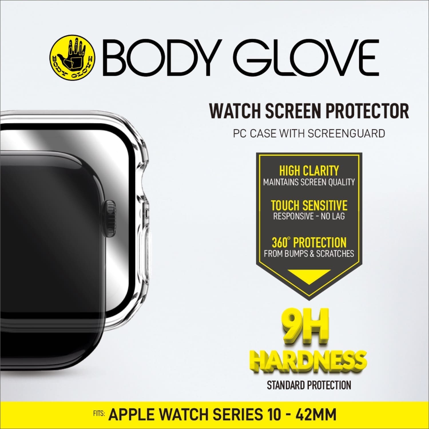 BODY GLOVE Case With Screenguard - Apple Watch 10 42mm - Clear