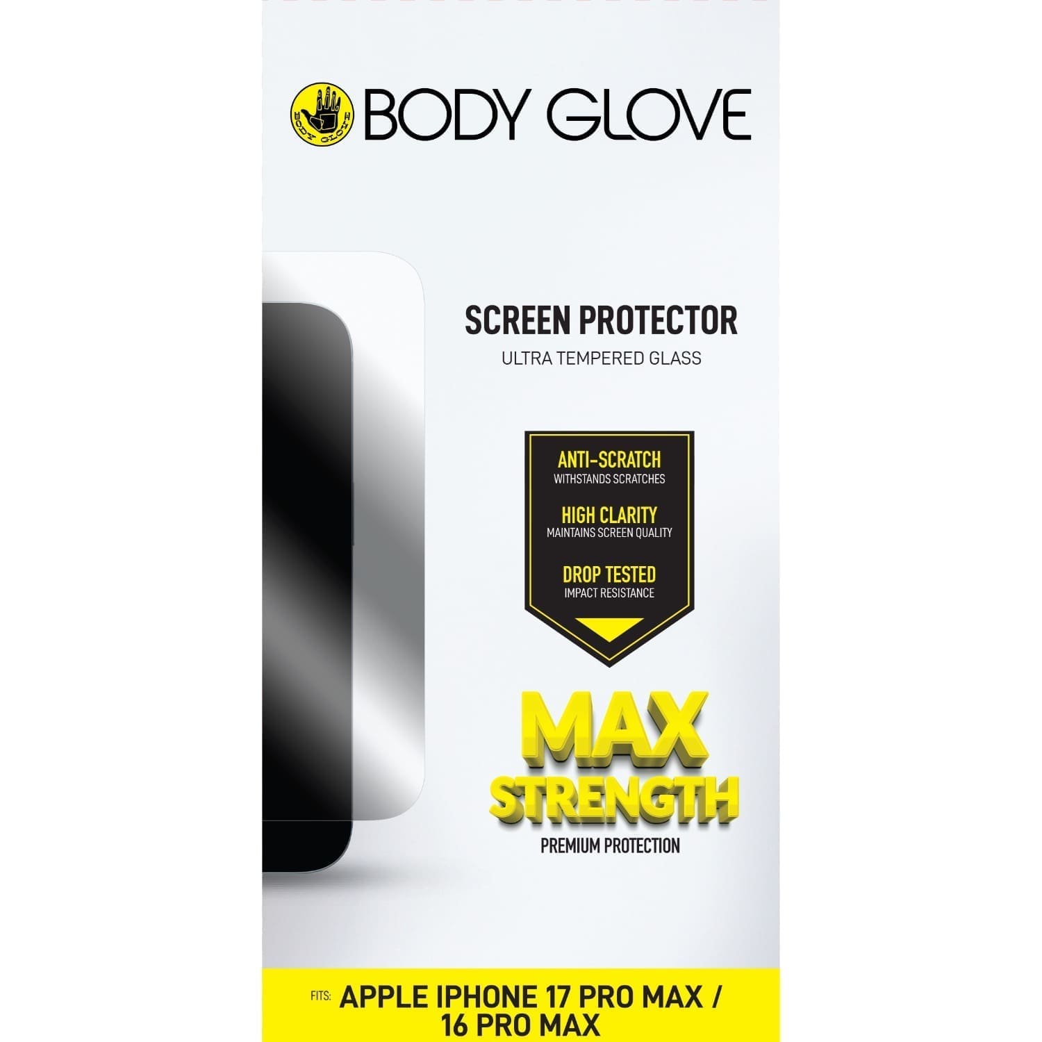 BODY GLOVE Ultra Tempered Glass Screen Protector - Apple iPhone 17 Pro Max / 16 Pro Max - Clear