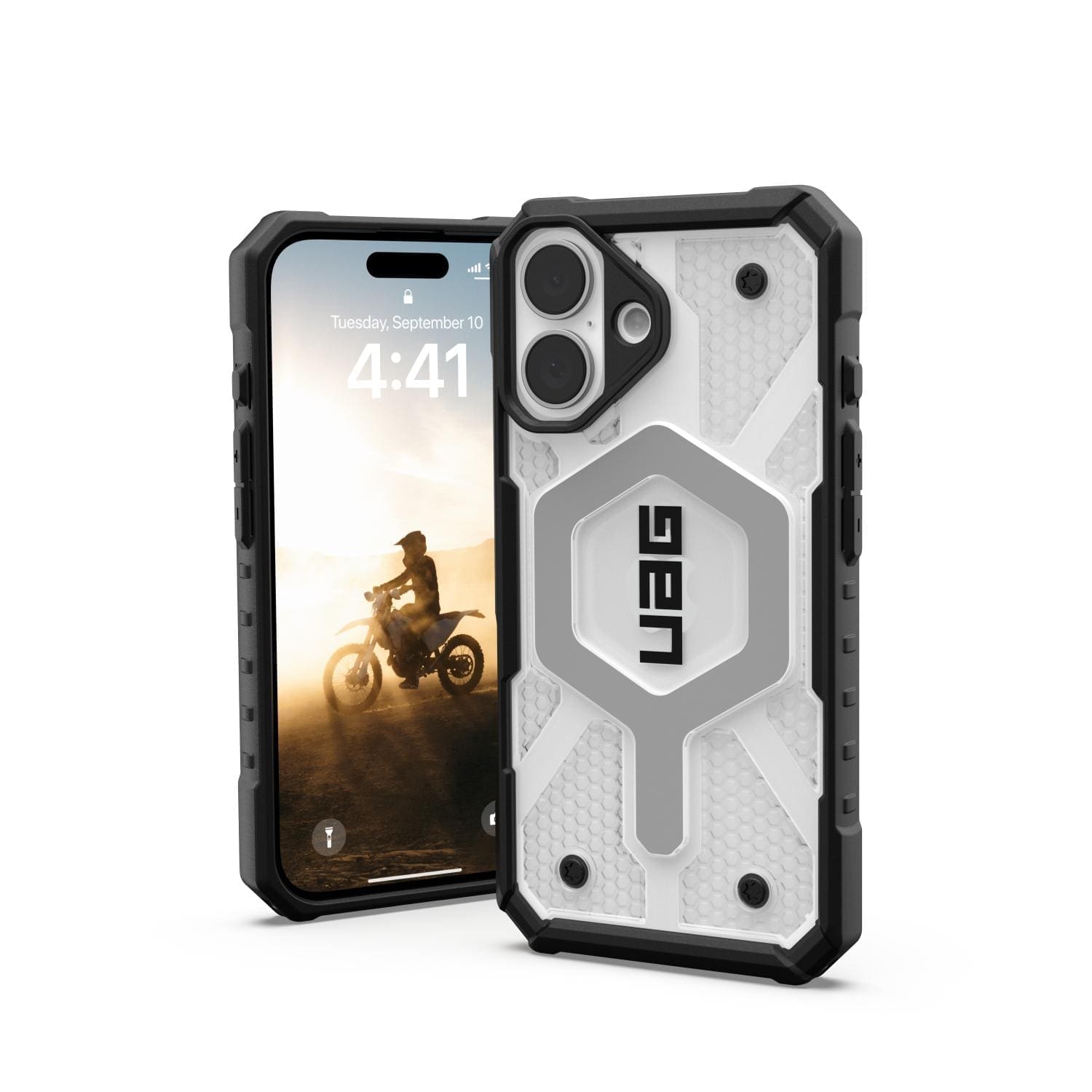 UAG Pathfinder Clear Magnet Case - Apple iPhone 16 - Ice & Silver