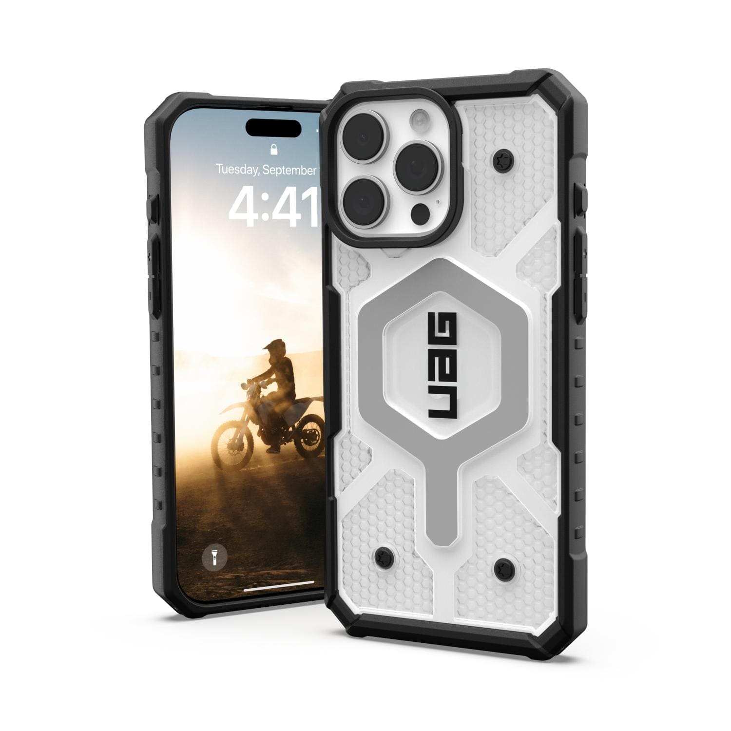 UAG Pathfinder Clear Magnet Case - Apple iPhone 16 Pro Max - Ice & Silver