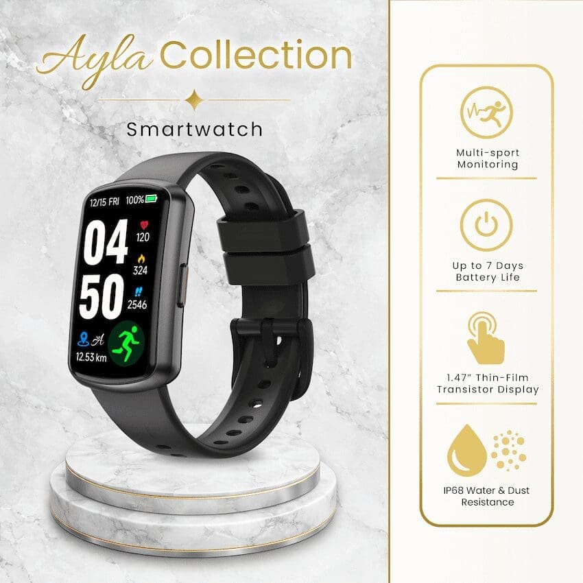 Volkano Ayla Collection Fitness Smartwatch - Black - Image 3