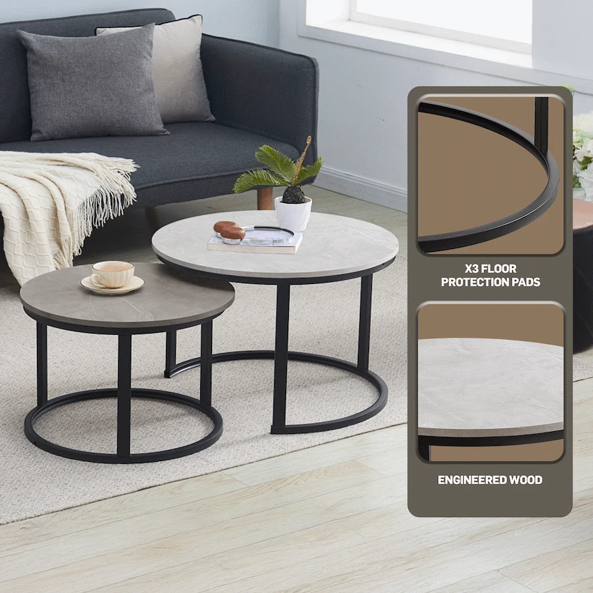 Everfurn Indus Nesting Coffee Table Greyish - Image 3