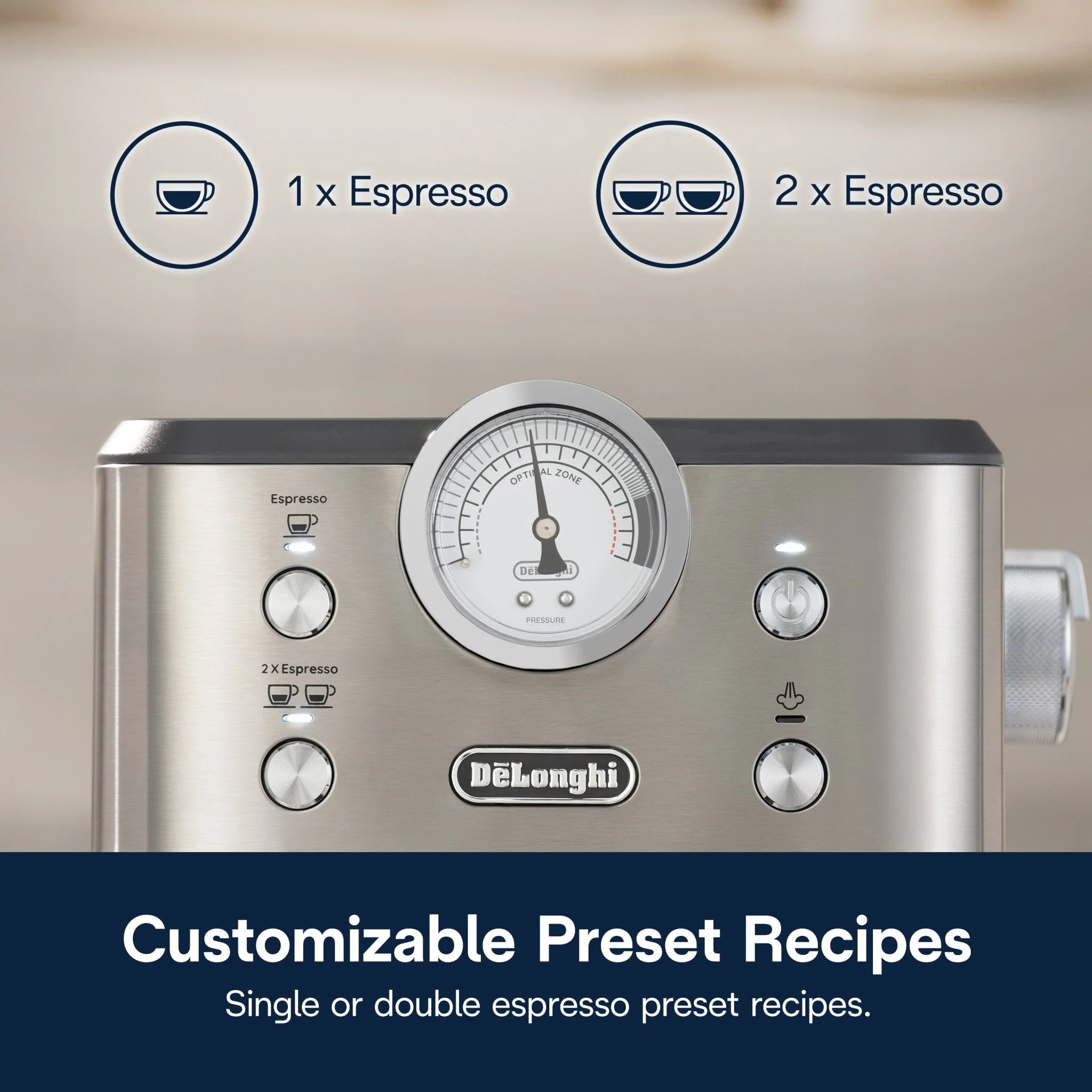 Delonghi EM450.M Classic Manual Pump Espresso Coffee Machine - Image 6