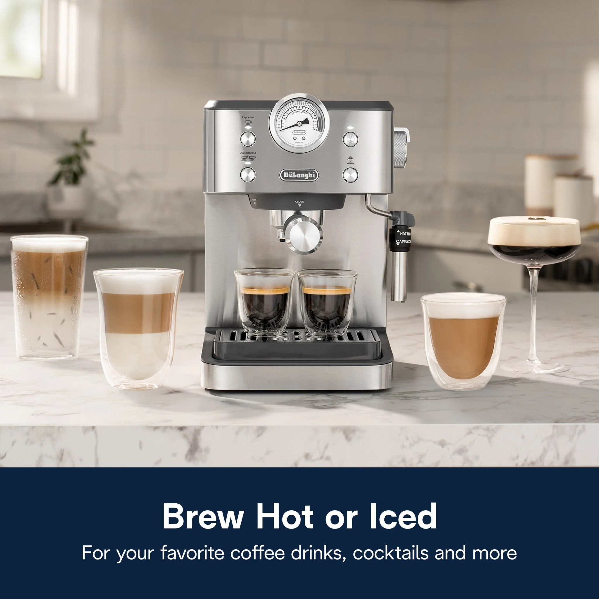 Delonghi EM450.M Classic Manual Pump Espresso Coffee Machine - Image 7