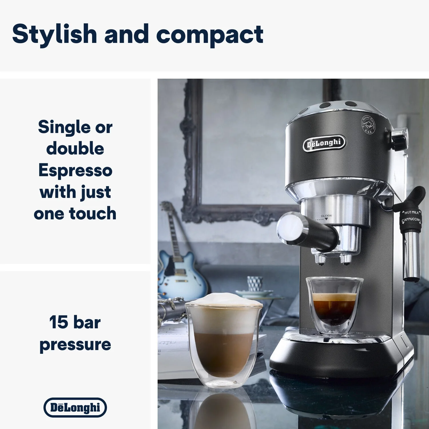 Delonghi EC685.BK Dedica Style - Matt Black - Image 10