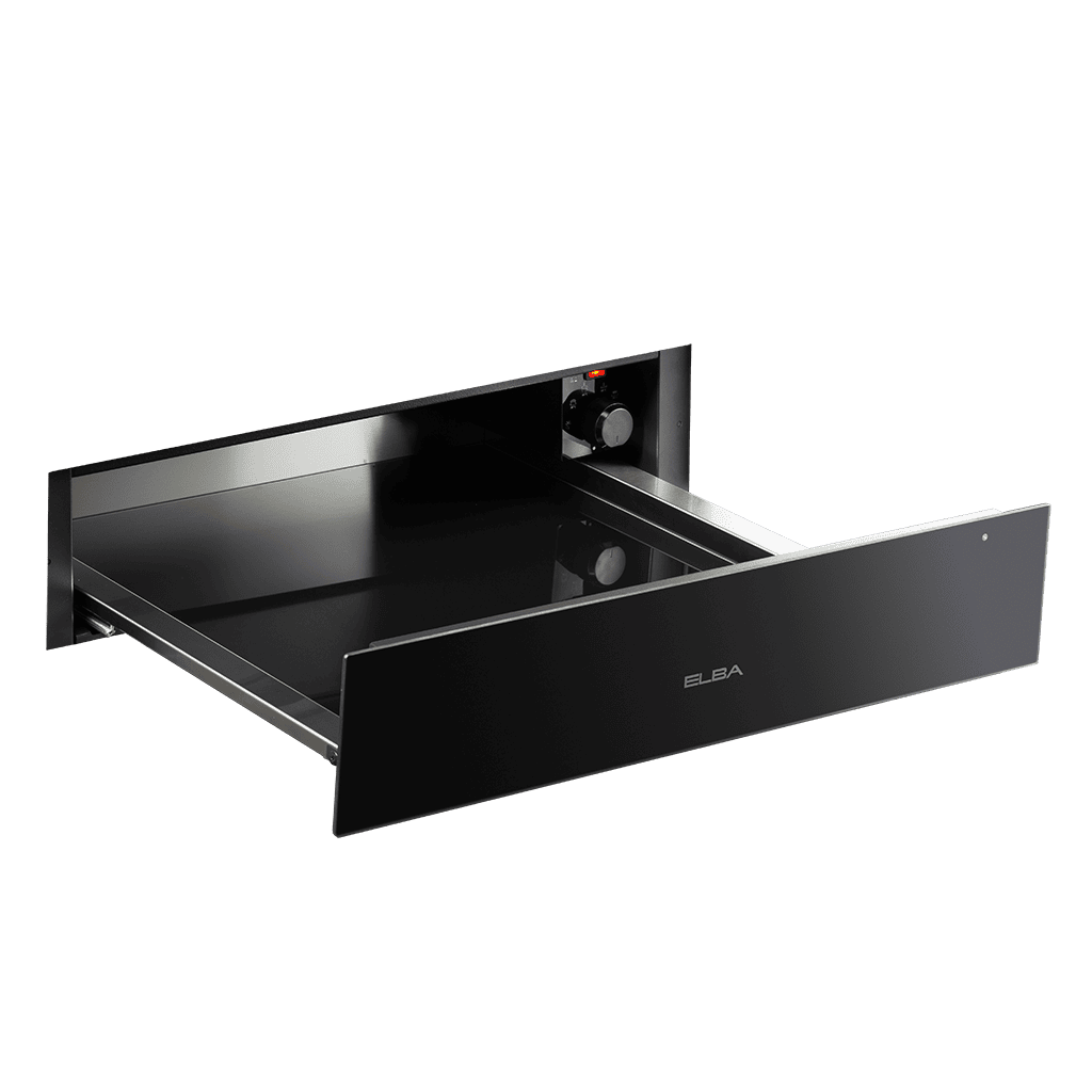 Elba 02/EL 14B DW Built In Warmer Drawer - 14cm Black - Image 2