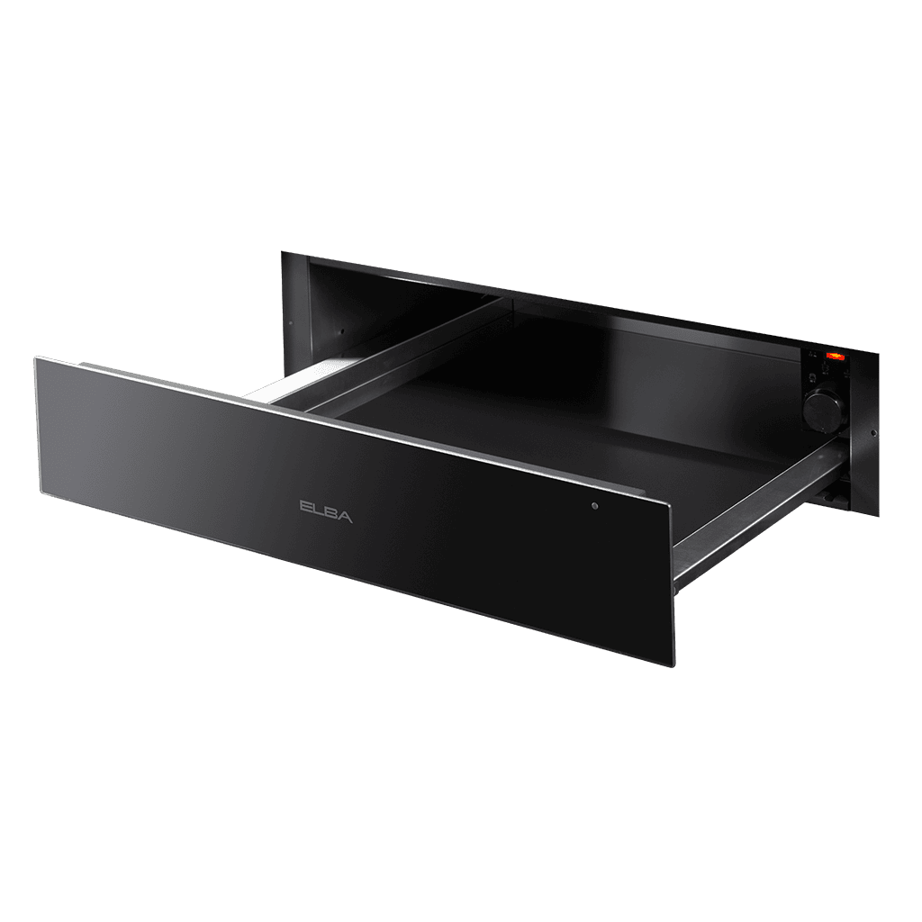 Elba 02/EL 14B DW Built In Warmer Drawer - 14cm Black - Image 3