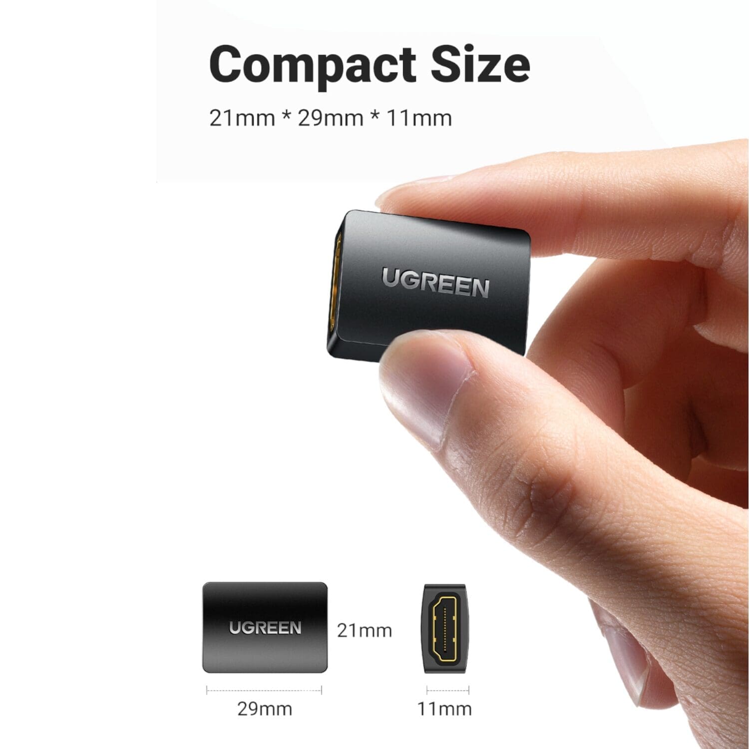 UGREEN 20107-20107 HDMI Female to Female Adapter - Black - Image 2